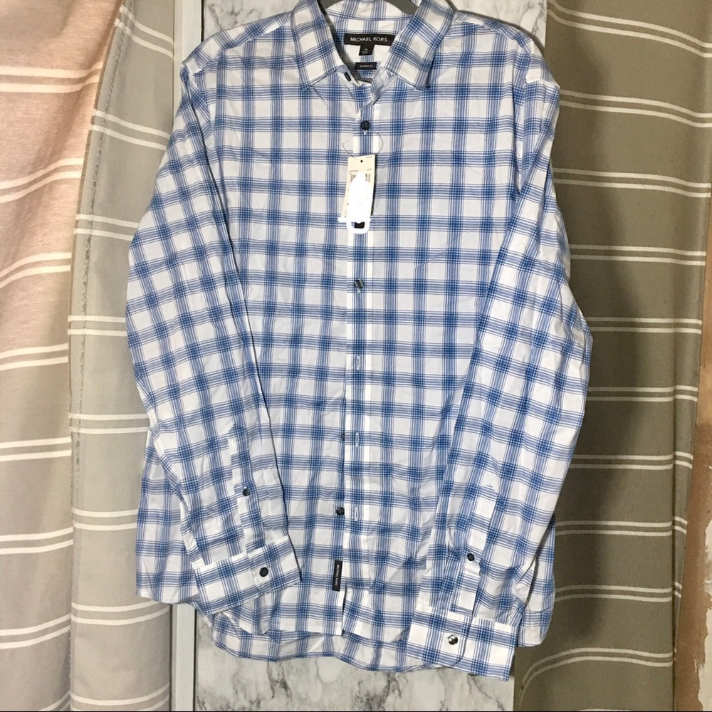Michael Kors Classic Fit Button Down Mens Shirt